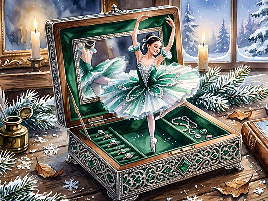 Music Box, Large Format Premium Diamond Painting Kit, Choose Resin Square or Acrylic Round Diamonds