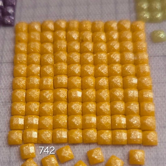 DMC 742 Square Fairy Dust Drills for diamond painting embellishment to add the bling to bland