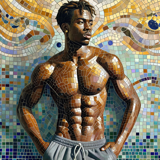 Art Boy 81,  Large format, Original diamond painting kit, 40x40cm or 50x50cm  in round or square diamonds