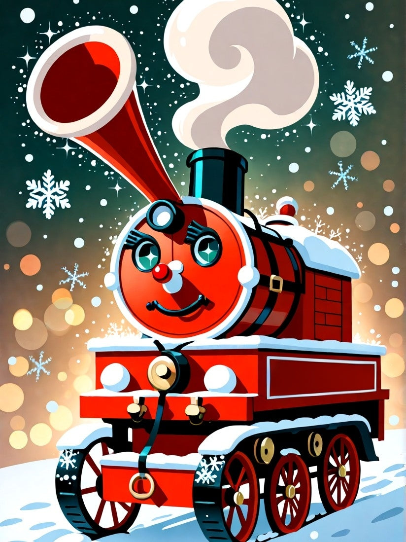 Christmas Train | Seasonal Holiday Diamond Painting Event Kit, 30x40cm