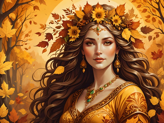 Golden Beauty, a Diamond Painting Kit available by special order, exclusively from Diamond Art Emporium