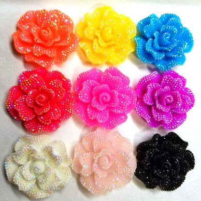Rose Cover Minders,  Extra Large 45mm, Rhinestone Surface Effect, Aurora Borealis