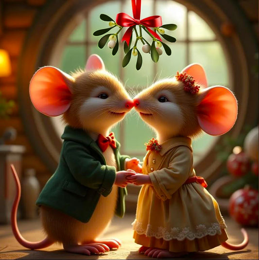 Mice Kissing, by Alayne Rae Mullen available by special order, exclusively from Diamond Art Emporium