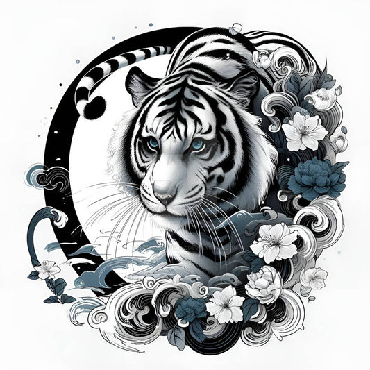 White Tiger, by Digital Delightz, In-Stock and Ready to Ship, Exclusively from Diamond Art Emporium