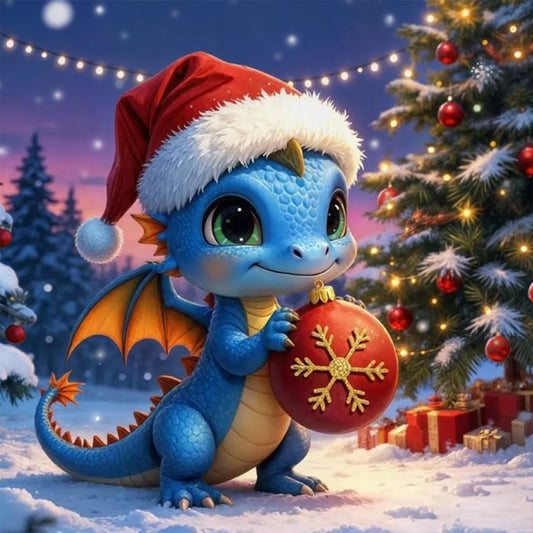 Blue Dragon's First Christmas, available by special order, exclusively from Diamond Art Emporium