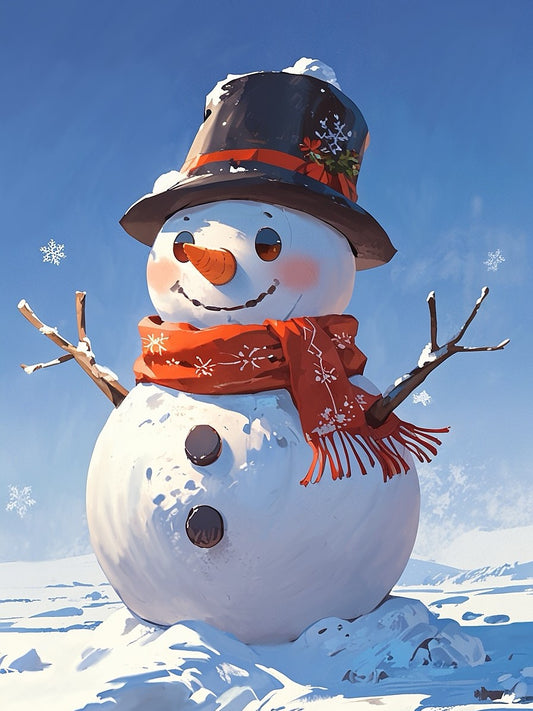 Merry Snowman, by Kristin S Block available by special order, exclusively from Diamond Art Emporium