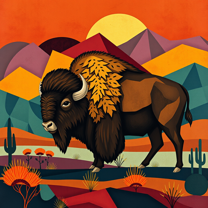 Bison, a large format diamond painting kit, a Diamond Art Emporium exclusive.