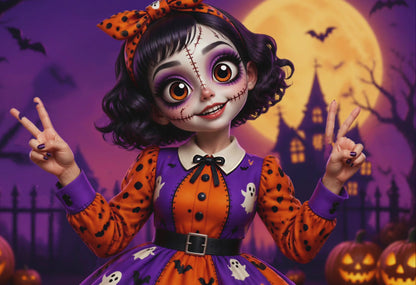 Pumpkinvania Large Format Premium Diamond Painting Kit, Choose Resin Square or Acrylic Round Diamonds