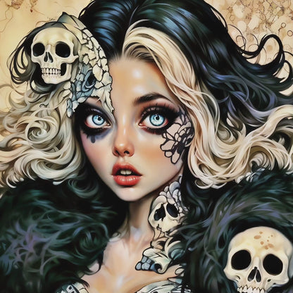 Nixie Deathveil, Large Format Premium Diamond Painting Kit, Choose Resin Square or Acrylic Round Diamonds