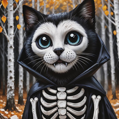 Count Skelipurr, Large Format Premium Diamond Painting Kit, Choose Resin Square or Acrylic Round Diamonds