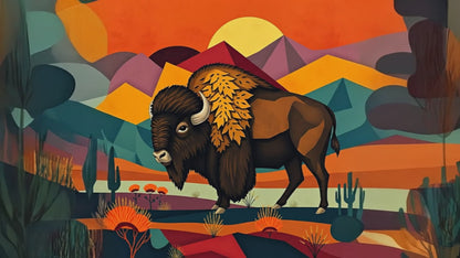 Bison, a large format diamond painting kit, a Diamond Art Emporium exclusive.