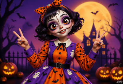 Pumpkinvania Large Format Premium Diamond Painting Kit, Choose Resin Square or Acrylic Round Diamonds