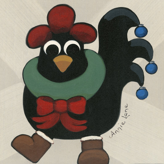 Merry Clucking Christmas, Large Format Premium Diamond Painting Kit, Choose Resin Square or Acrylic Round Diamonds