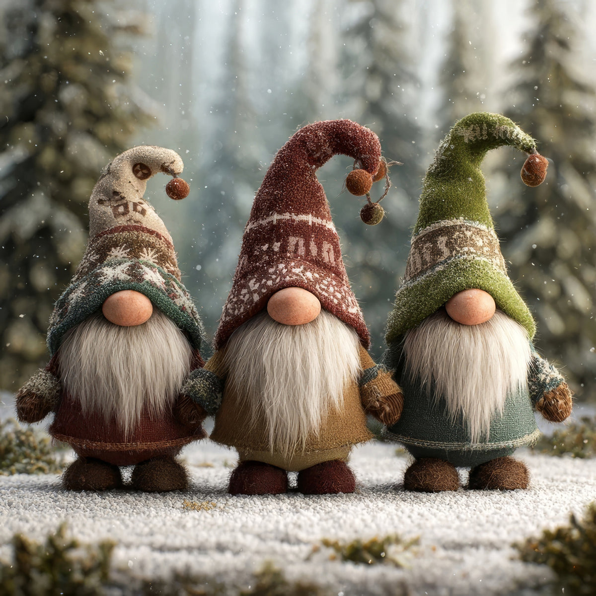Forest Gnomes, Large Format Premium Diamond Painting Kit, Choose Resin Square or Acrylic Round Diamonds