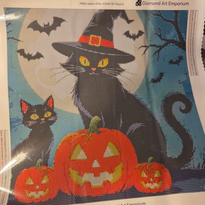 Hello-ween Kitty | Halloween Diamond Painting Event Kit, 40x40cm